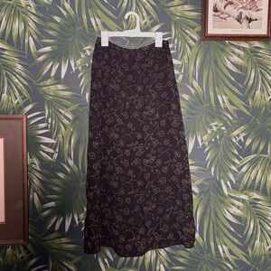 Vintage Harold’s Black Floral Midi Skirt